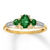 Thumbnail Image 0 of Previously Owned Natural Emerald Ring Diamond Accents 10K Yellow Gold