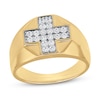 Thumbnail Image 1 of Previously Owned Men's Diamond Cross Ring 1/2 ct tw Round 10K Yellow Gold