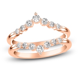 Diamond Chevron Enhancer Ring 1/2 ct tw Round 14K Rose Gold