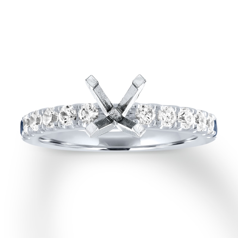 Main Image 1 of Previously Owned Vera Wang WISH Engagement Ring Setting 1/2 ct tw Diamonds 14K White Gold