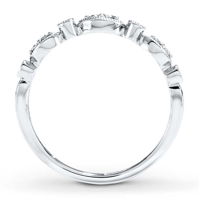 Main Image 2 of Previously Owned Diamond Anniversary Band 1/10 ct tw Round-cut 10K White Gold