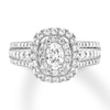 Thumbnail Image 3 of Previously Owned Vera Wang WISH Oval Diamond Ring 1-3/8 ct tw 14K White Gold