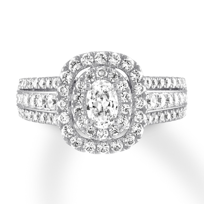 Main Image 3 of Previously Owned Vera Wang WISH Oval Diamond Ring 1-3/8 ct tw 14K White Gold