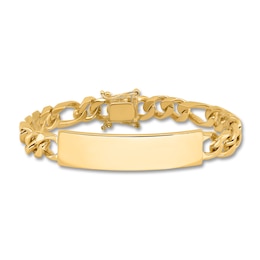 Men's Figaro Link ID Bracelet 14K Yellow Gold 12.0mm 8&quot;