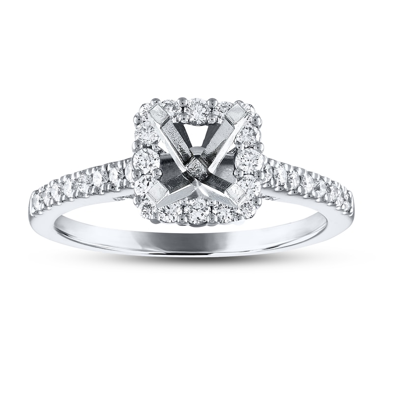 Main Image 1 of Previously Owned Vera Wang WISH Diamond Bridal Setting 3/4 ct tw 14K White Gold