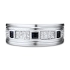 Thumbnail Image 4 of Previously Owned Men's Diamond Ring 1/3 ct tw Blue Sapphire 10K White Gold