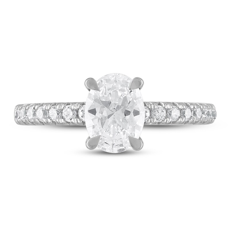 Main Image 3 of Previously Owned Royal Asscher Isla Diamond Engagement Ring 1-1/3 ct tw Round/Oval 14K White Gold