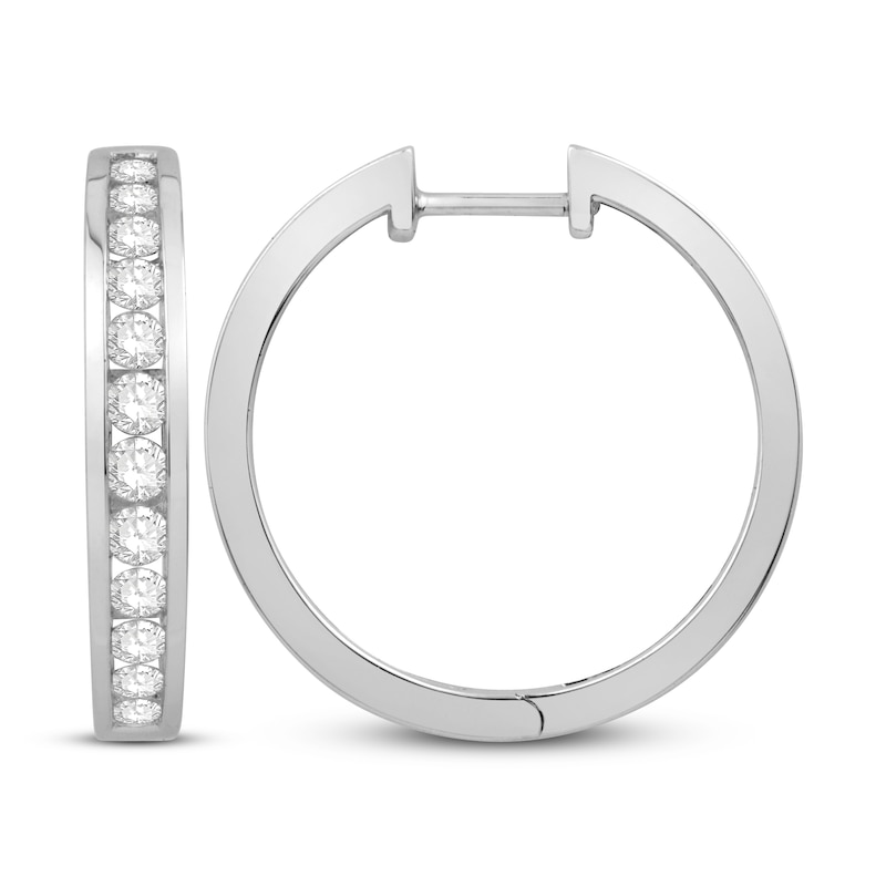 Previously Owned Diamond Hoop Earrings 1 ct tw Round 14K Gold