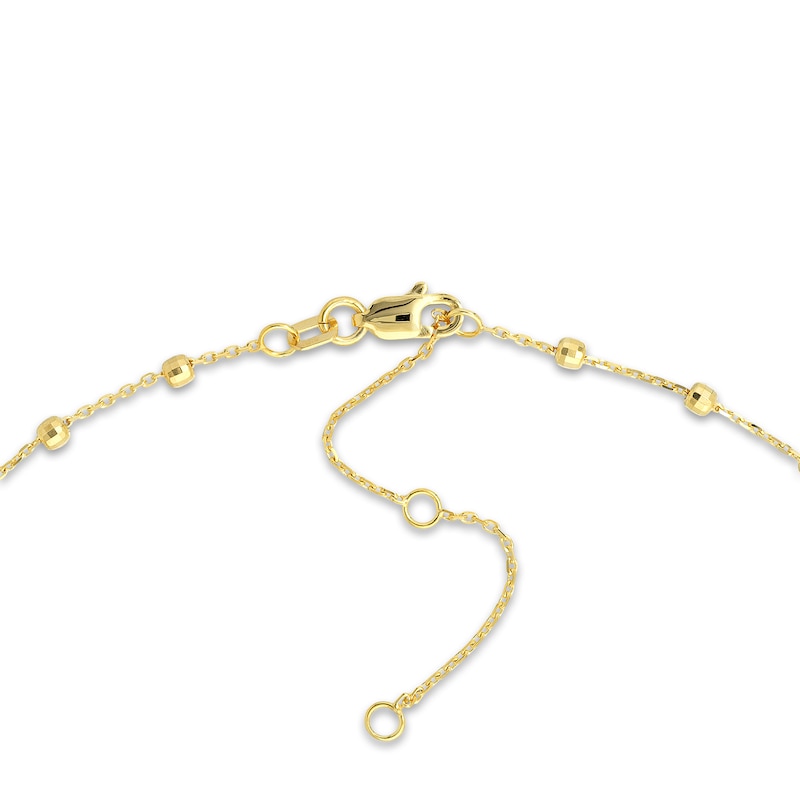 Main Image 2 of Beaded Lariat Necklace 14K Yellow Gold 13&quot; Adj.