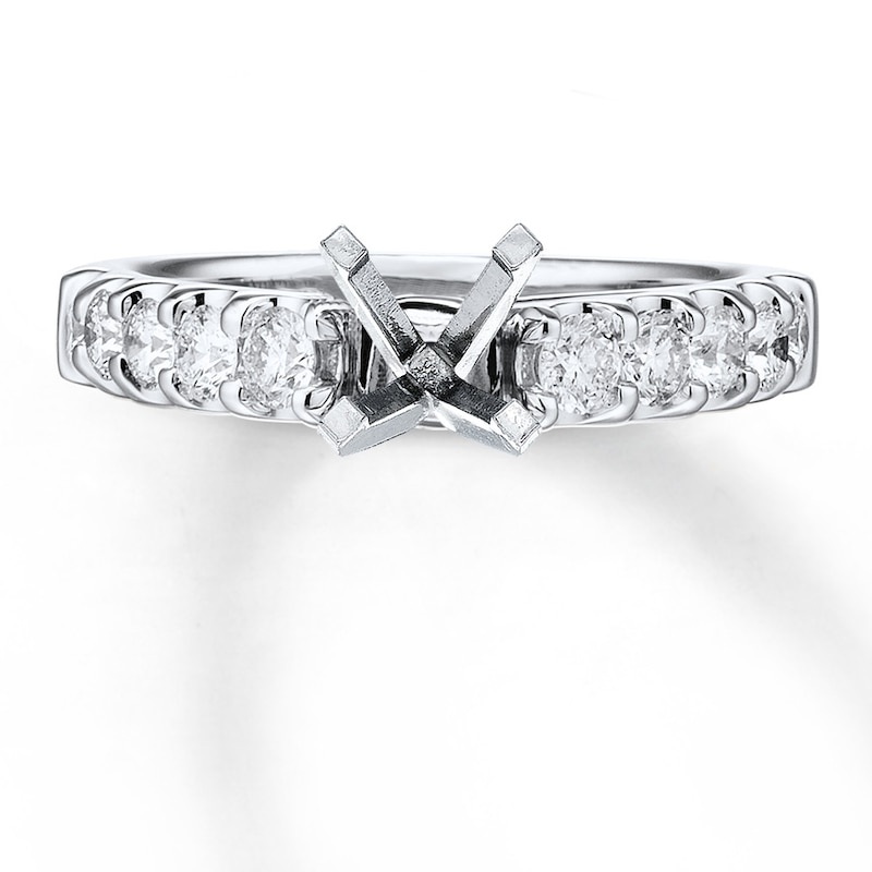 Main Image 1 of Previously Owned Diamond Ring Setting 3/4 carat tw Round 14K White Gold