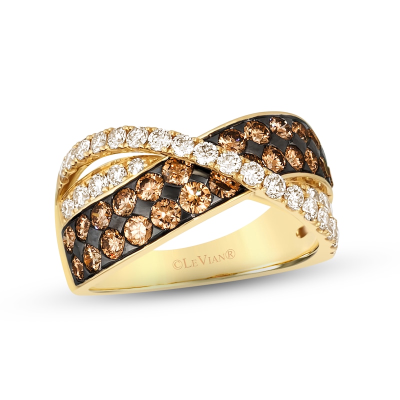 Main Image 1 of Previously Owned Le Vian Chocolate Diamond Ring 1-7/8 ct tw Round 14K Honey Gold