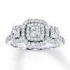 Thumbnail Image 0 of Previously Owned Diamond 3-Stone Ring 7/8 ct tw Princess/Round 14K White Gold