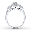 Thumbnail Image 1 of Previously Owned Diamond 3-Stone Ring 7/8 ct tw Princess/Round 14K White Gold
