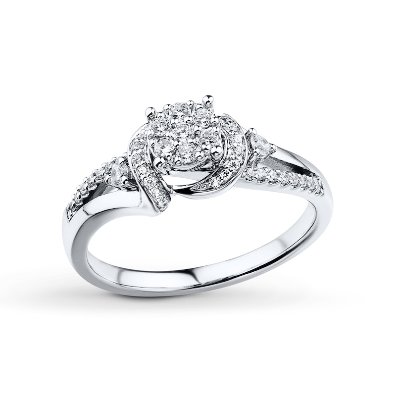 Main Image 1 of Previously Owned Diamond Promise Ring 1/3 ct tw Round 10K White Gold