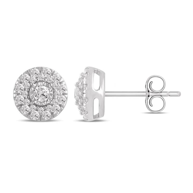 Previously Owned Diamond Stud Earrings 1/2 ct tw Round 10K White Gold