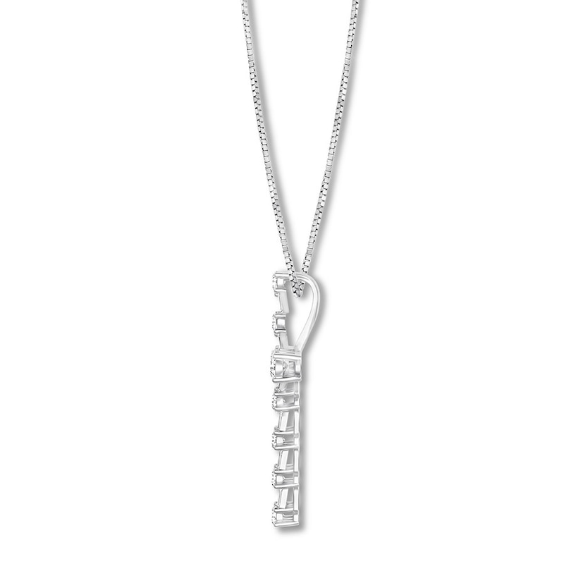 Main Image 2 of Previously Owned Diamond Cross Necklace 1-1/5 carat tw 14K White Gold