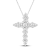 Thumbnail Image 0 of Previously Owned Diamond Cross Necklace 1/4 ct tw Round 10K White Gold