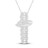 Thumbnail Image 1 of Previously Owned Diamond Cross Necklace 1/4 ct tw Round 10K White Gold
