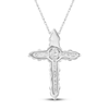 Thumbnail Image 3 of Previously Owned Diamond Cross Necklace 1/4 ct tw Round 10K White Gold