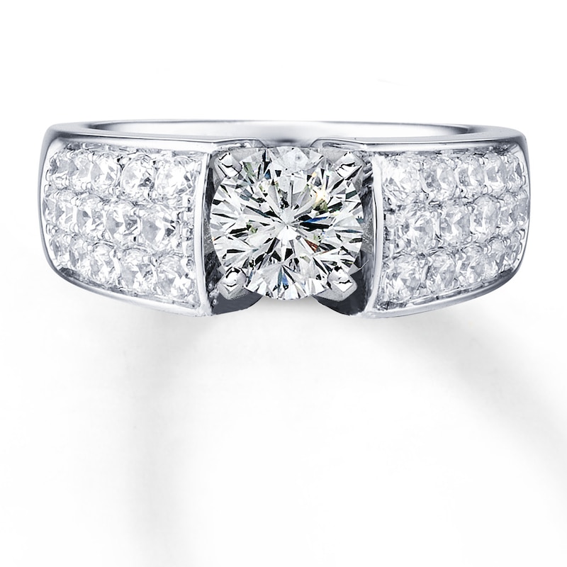 Main Image 3 of Previously Owned Diamond Ring Setting 1 carat tw Round-cut 14K White Gold