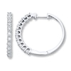 Thumbnail Image 1 of Previously Owned Diamond Hoop Earrings 1/2 ct tw Round 10K White Gold