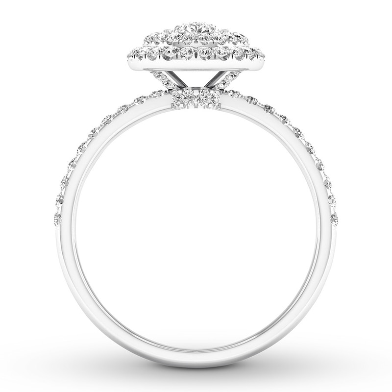 Main Image 2 of Previously Owned Diamond Engagement Ring 5/8 ct tw Pear-shaped 14K White Gold