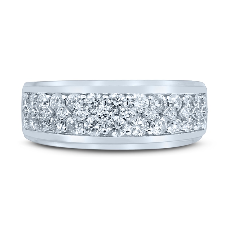 Main Image 3 of Previously Owned Men's Diamond Wedding Band 1-1/2 ct tw Round 14K White Gold