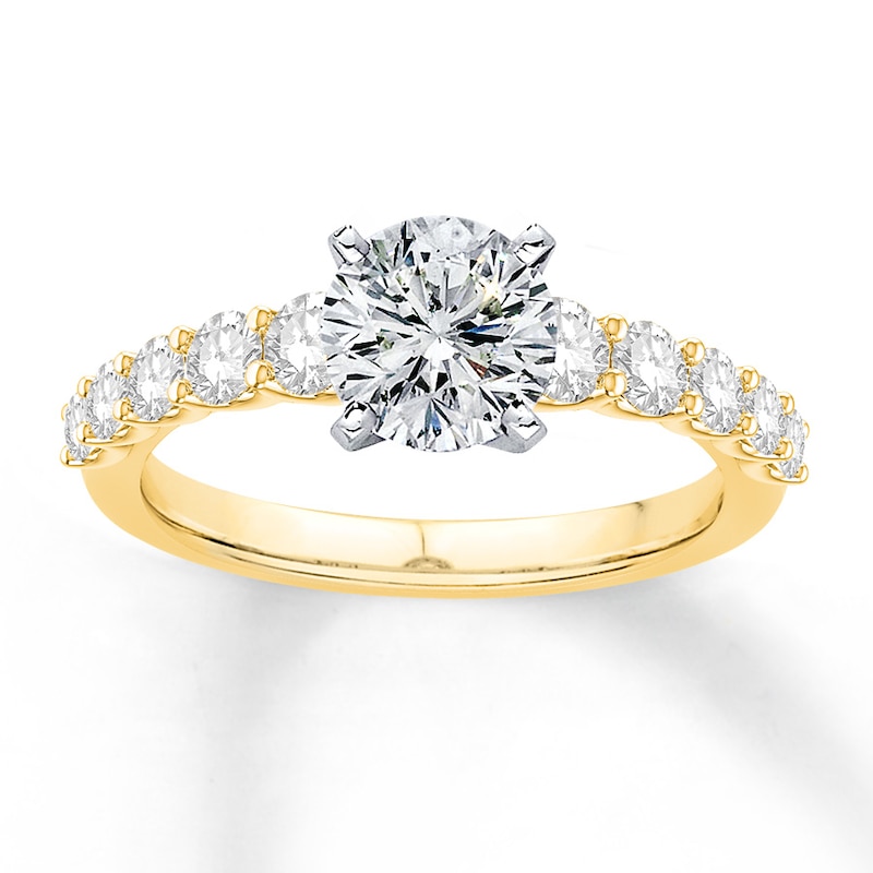 Main Image 2 of Previously Owned Diamond Engagement Ring Setting 3/4 ct tw Round 14K Gold