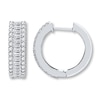 Thumbnail Image 0 of Previously Owned Diamond Hoop Earrings 1-1/2 ct tw Round/Baguette 14K White Gold