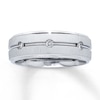 Thumbnail Image 0 of Previously Owned Men's 8mm Diamond Band 1/6 ct tw Round-cut 10K White Gold