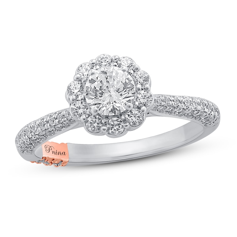 Main Image 1 of Previously Owned Pnina Tornai Romantic Rose Diamond Engagement Ring 1-1/4 ct tw Round 14K White Gold