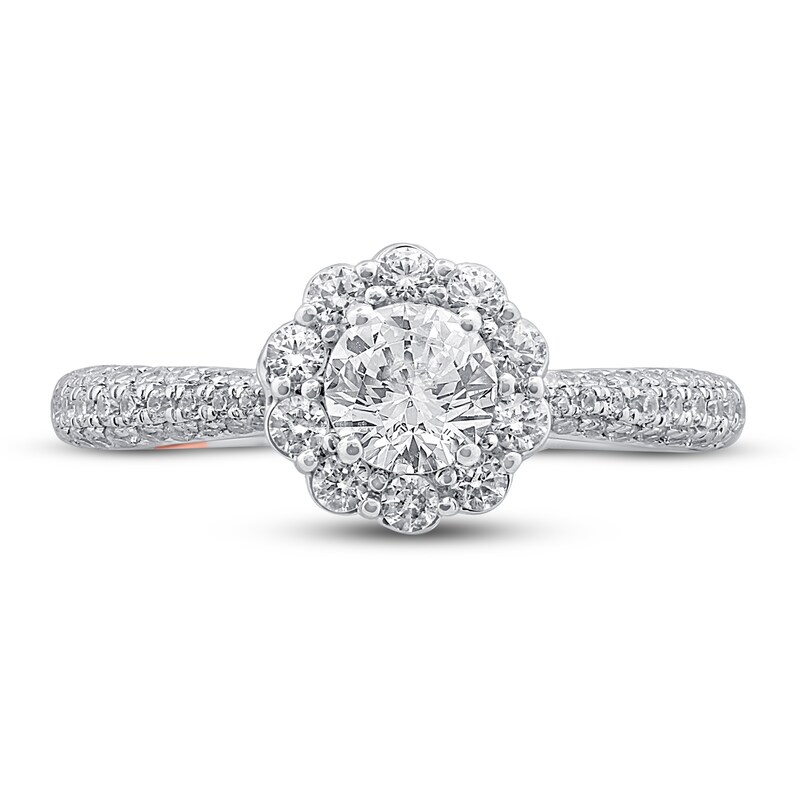 Main Image 3 of Previously Owned Pnina Tornai Romantic Rose Diamond Engagement Ring 1-1/4 ct tw Round 14K White Gold