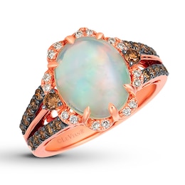 Previously Owned Le Vian Opal Ring 5/8 ct tw Diamonds 14K Strawberry Gold