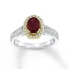 Thumbnail Image 1 of Previously Owned Natural Ruby Ring 1/3 ct tw Diamonds 14K Two-Tone Gold