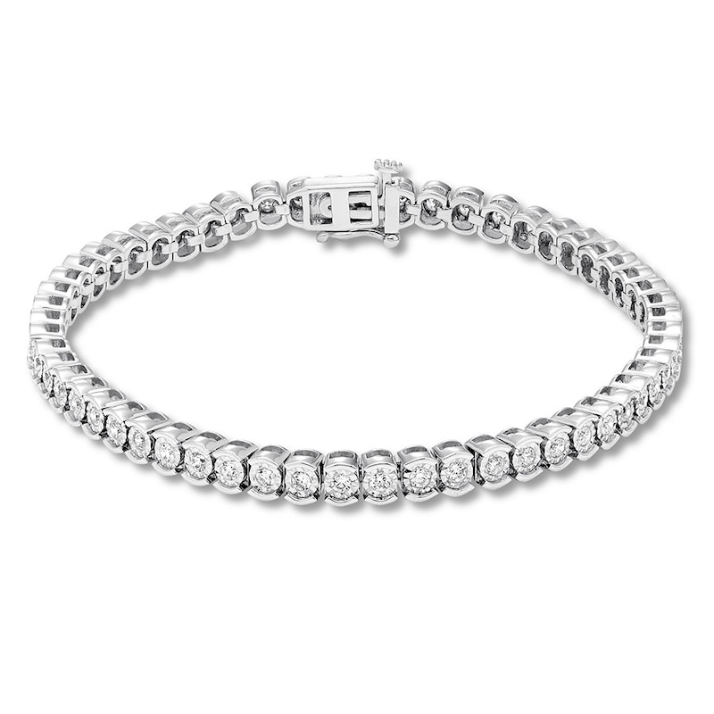 Previously Owned Diamond Bracelet 1-1/2 ct tw Round-cut 14K White Gold ...