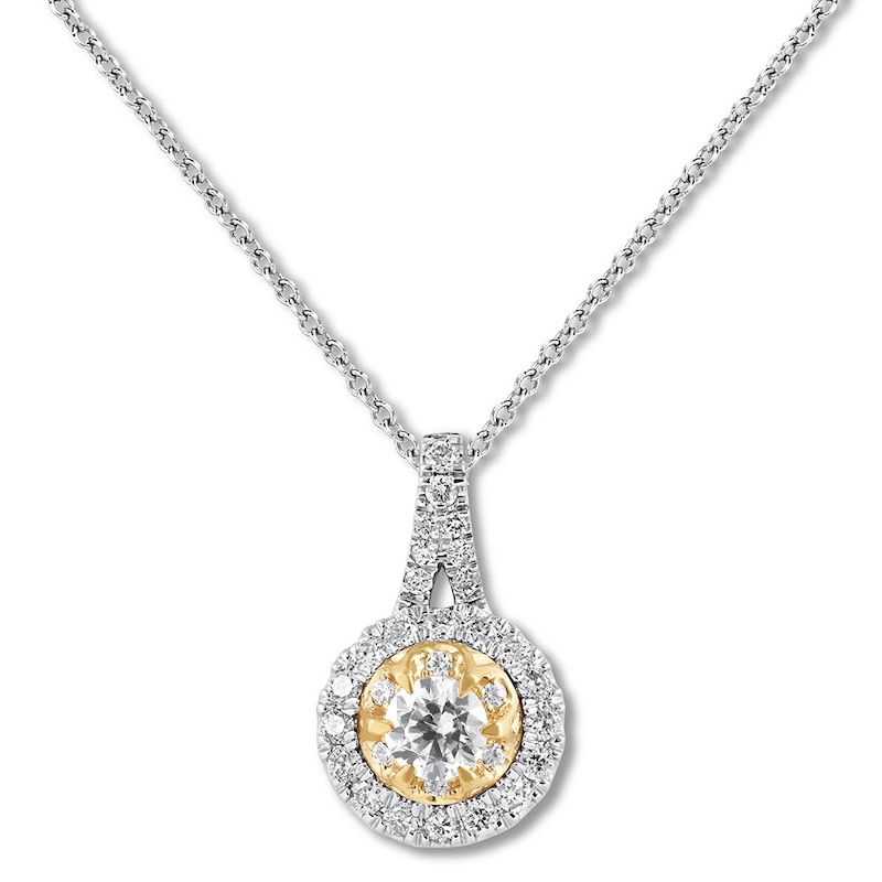 Previously Owned Diamond Necklace 1/2 ct tw Round 14K Two-Tone Gold