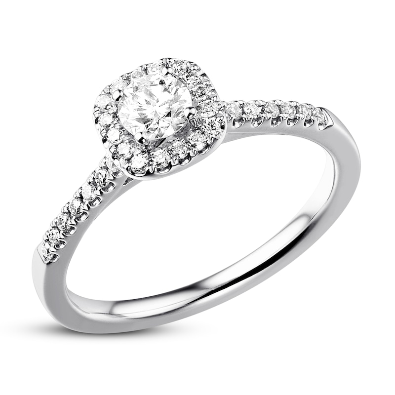 Main Image 4 of Previously Owned Diamond Engagement Ring 1/2 ct tw Round-cut 14K White Gold