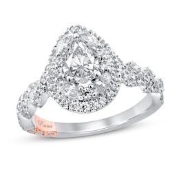 Previously Owned Pnina Tornai Mosaic of Love Diamond Engagement Ring 1-3/8 ct tw Pear-shaped/Marquise/Round 14K White Gold