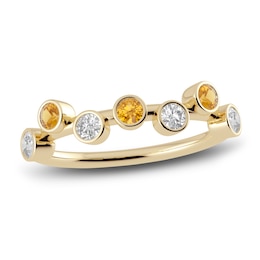 Juliette Maison Natural Citrine & Natural White Sapphire Ring 10K Yellow Gold