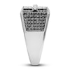 Thumbnail Image 2 of Men's Black& White Diamond Cross Ring 1-1/2 ct tw Round 10K White Gold