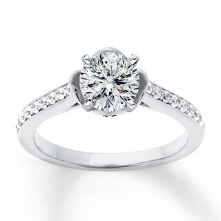 Previously Owned Diamond Ring Setting 1/4 carat tw Round-cut 14K White ...