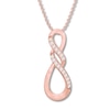 Thumbnail Image 1 of Previously Owned Diamond Infinity Necklace 1/15 ct tw 10K Rose Gold 19&quot; Adj.