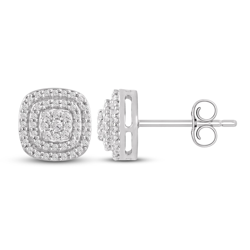 Main Image 1 of Previously Owned Diamond Stud Earrings 1/4 ct tw Round 10K White Gold