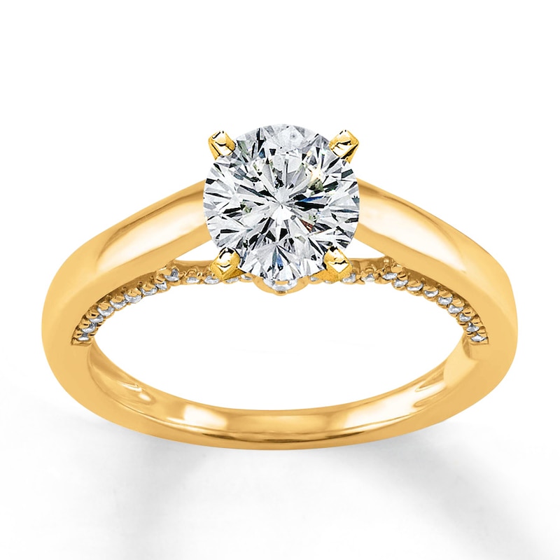 Main Image 3 of Previously Owned Diamond Ring Setting 1/5 ct tw Round-cut 14K Yellow Gold