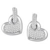 Thumbnail Image 2 of Previously Owned Diamond Heart Earrings 1/3 carat tw Round 10K White Gold