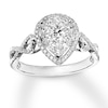 Thumbnail Image 0 of Previously Owned Diamond Pear-Shaped Ring 1/2 Carat tw Round 14KW Gold