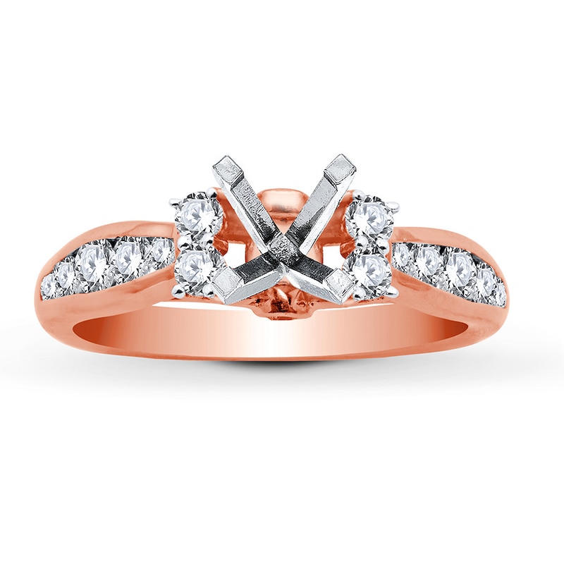 Previously Owned Diamond Ring Setting 3/4 ct tw Round 18K Rose Gold