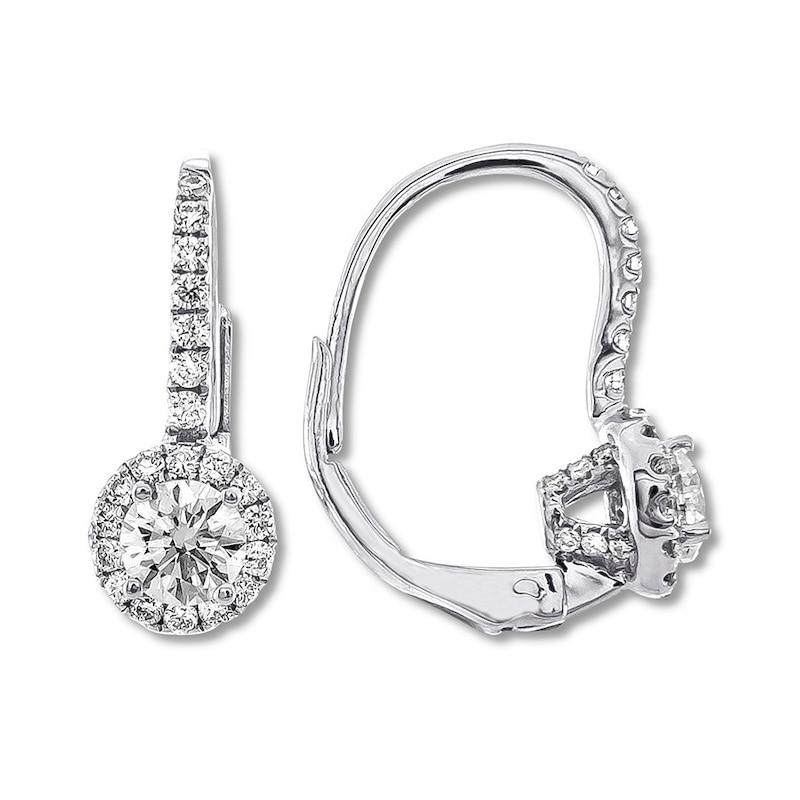 Previously Owned Diamond Earrings 3/4 carat tw Round 14K White Gold