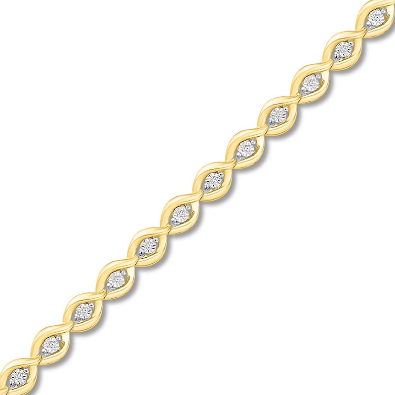 Main Image 1 of Previously Owned Diamond Bracelet 1/6 ct tw Round 10K Yellow Gold