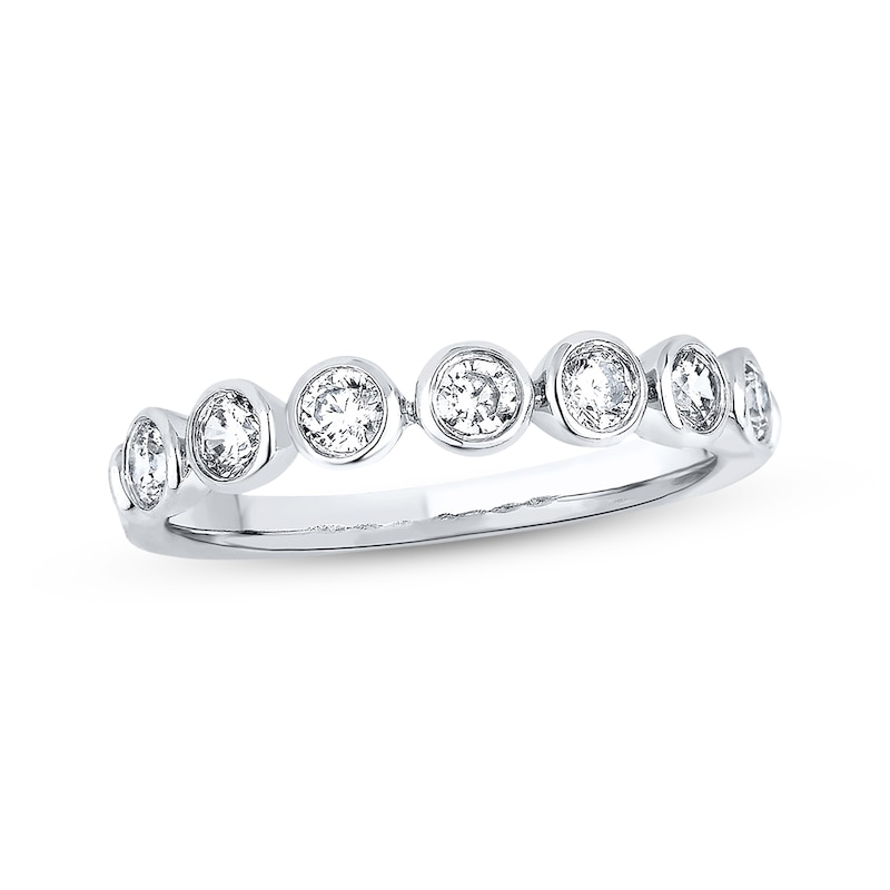 Main Image 1 of Previously Owned Diamond Anniversary Band 1/2 ct tw Bezel-set 14K White Gold